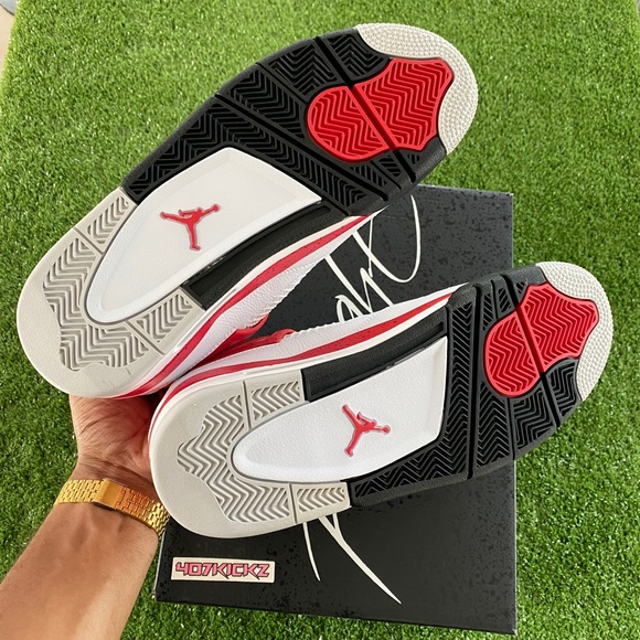 New Air Jordan 4 Retro 'Red Cement' Men's Shoes - Picture 8 of 15